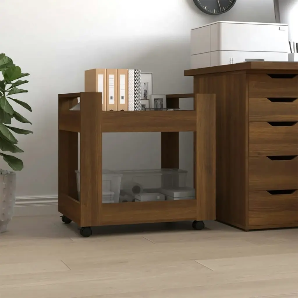 Desk Trolley Brown Oak 60x45x60 cm Engineered Wood 816607