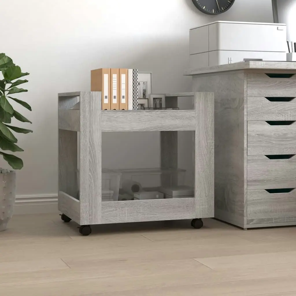 Desk Trolley Grey Sonoma 60x45x60 cm Engineered Wood 816606