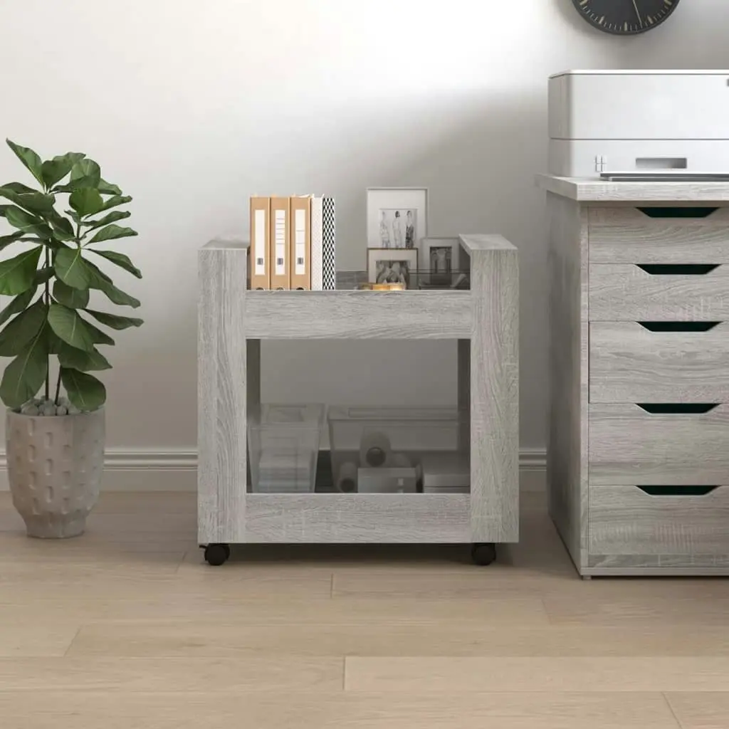 Desk Trolley Grey Sonoma 60x45x60 cm Engineered Wood 816606