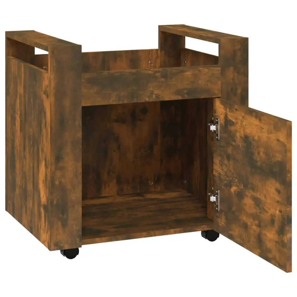 Desk Trolley Smoked Oak 60x45x60 cm Engineered Wood 816613