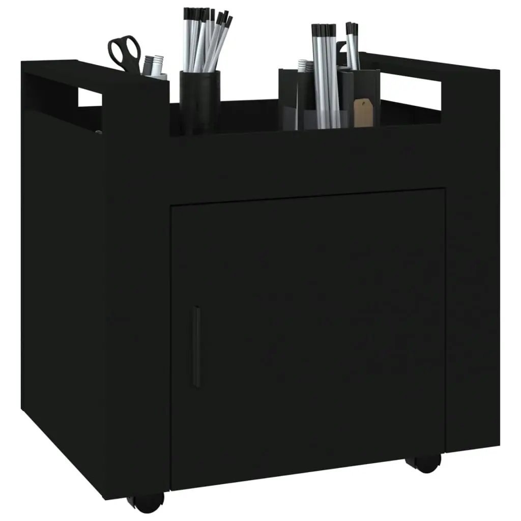 Desk Trolley Black 60x45x60 cm Engineered Wood 816609