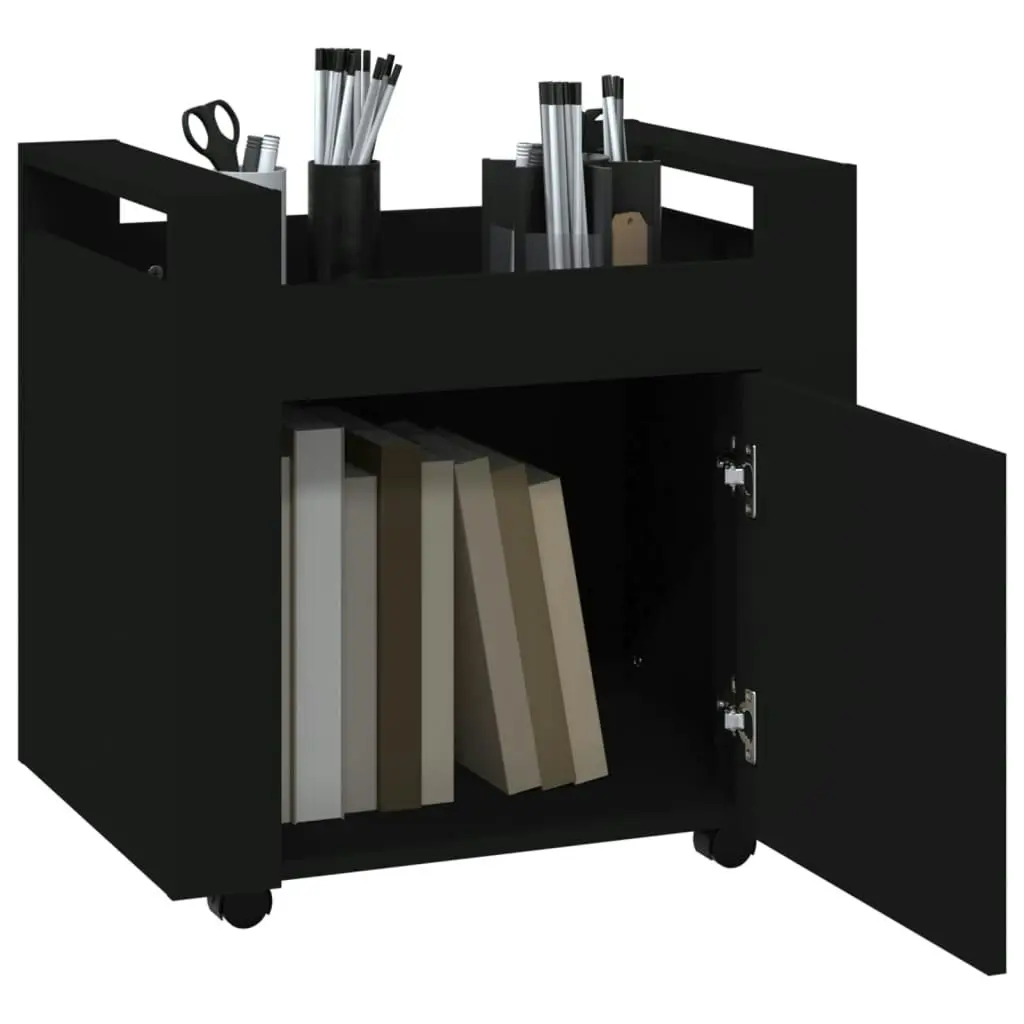 Desk Trolley Black 60x45x60 cm Engineered Wood 816609