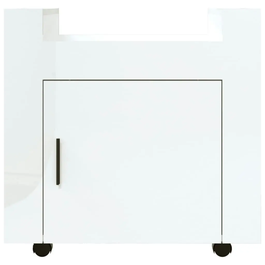 Desk Trolley High Gloss White 60x45x60 cm Engineered Wood 816610