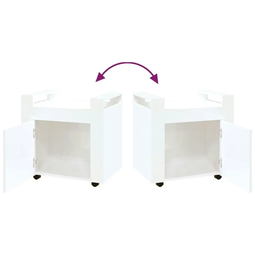 Desk Trolley High Gloss White 60x45x60 cm Engineered Wood 816610