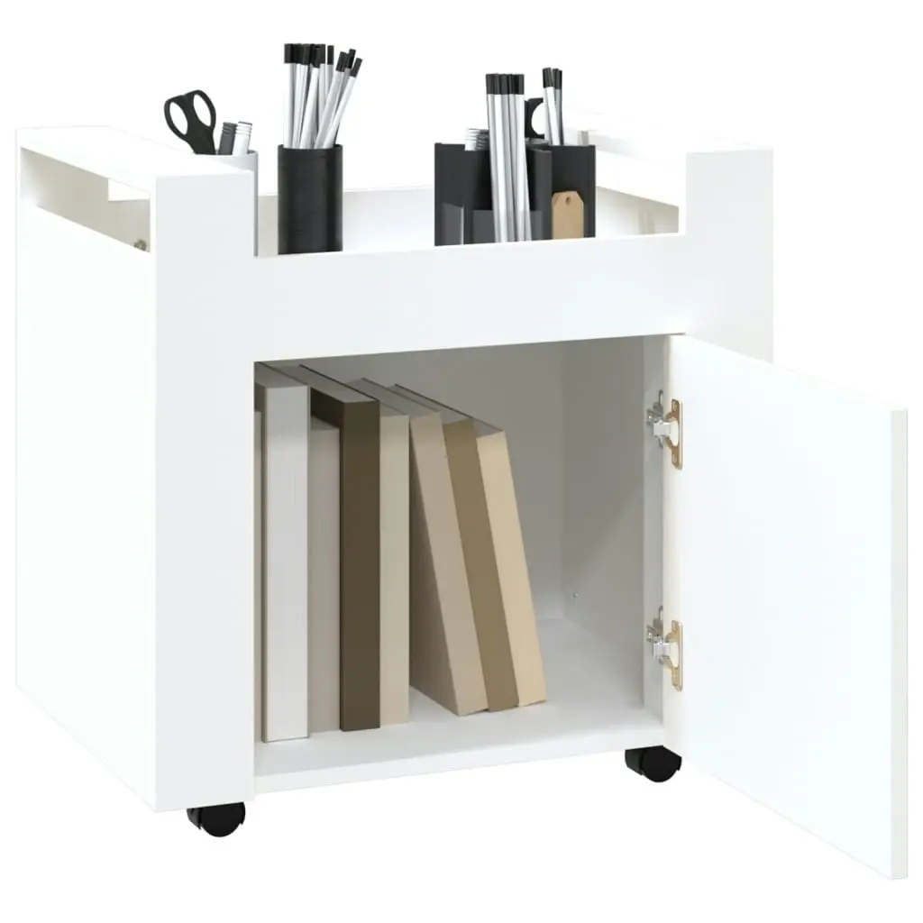 Desk Trolley White 60x45x60 cm Engineered Wood 816608