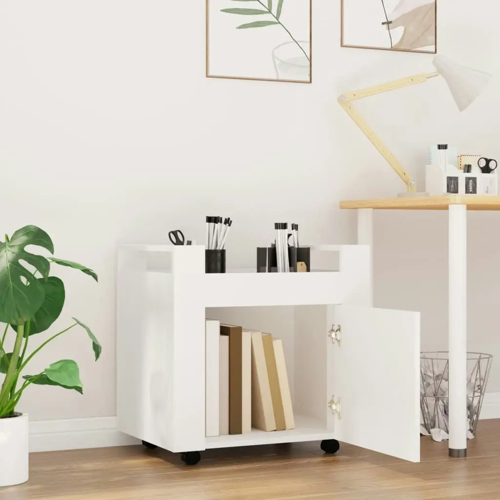 Desk Trolley White 60x45x60 cm Engineered Wood 816608