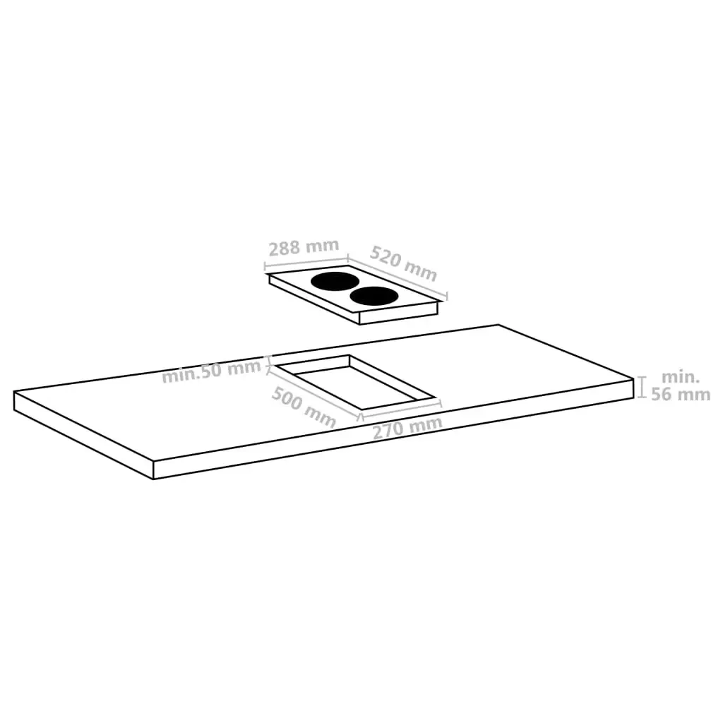 Flexizone Induction Hob with 2 Burners Touch Control Glass 3500W 51738