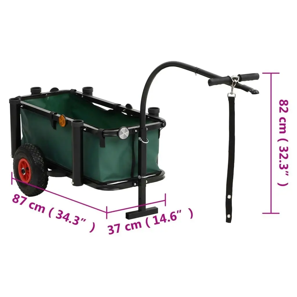 Fishing Trolley with Bag Black Steel 153604