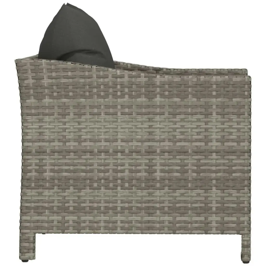 Garden Armchair with Cushion Grey Poly Rattan 362693