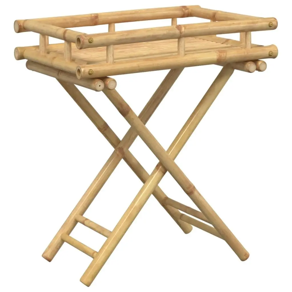 Folding Tray Table 60x40x68 cm Bamboo 366455