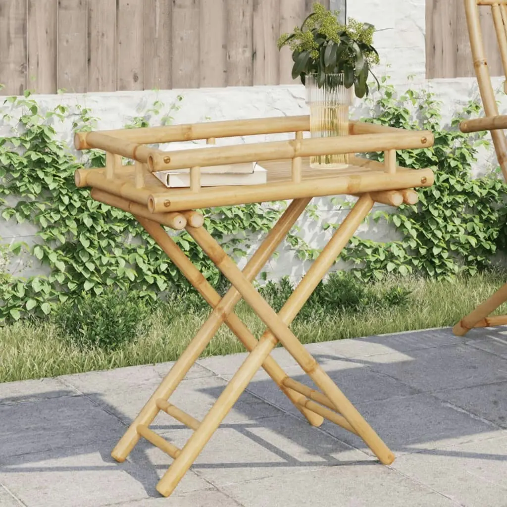 Folding Tray Table 60x40x68 cm Bamboo 366455