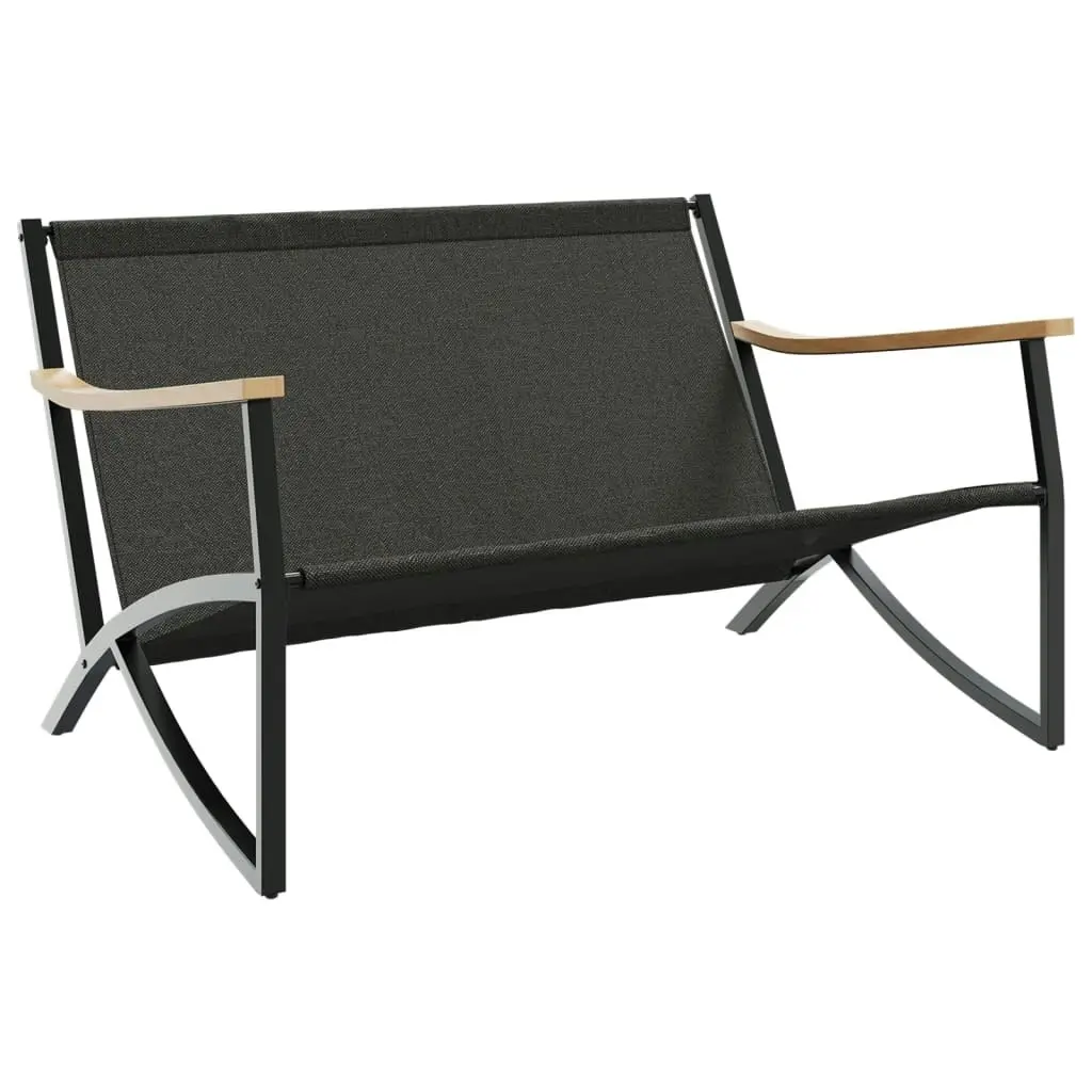 Garden Bench with Cushions 120 cm Black Steel 4009306