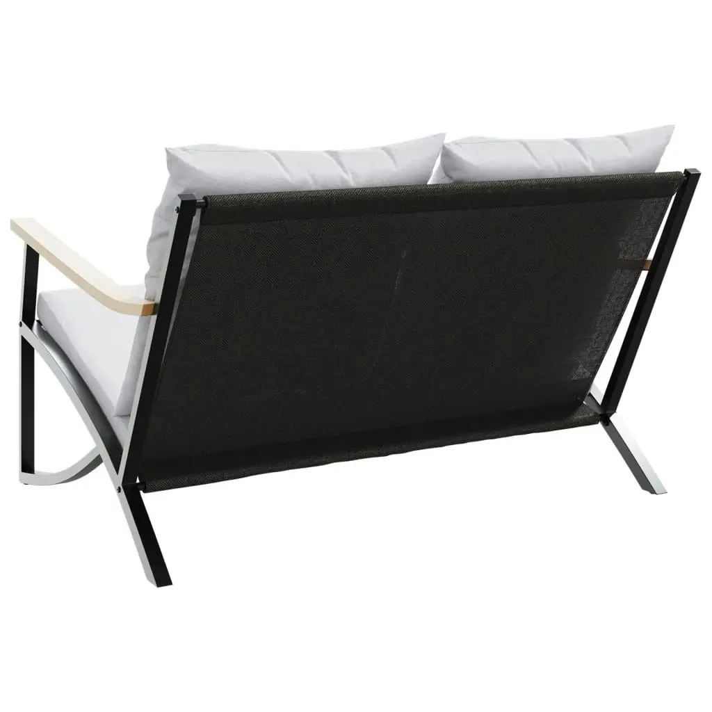 Garden Bench with Cushions 120 cm Black Steel 4009306