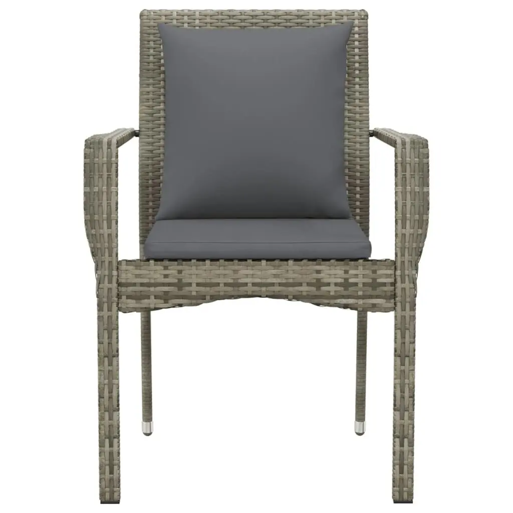 Garden Chairs with Cushions 2 pcs Poly Rattan Grey 319878