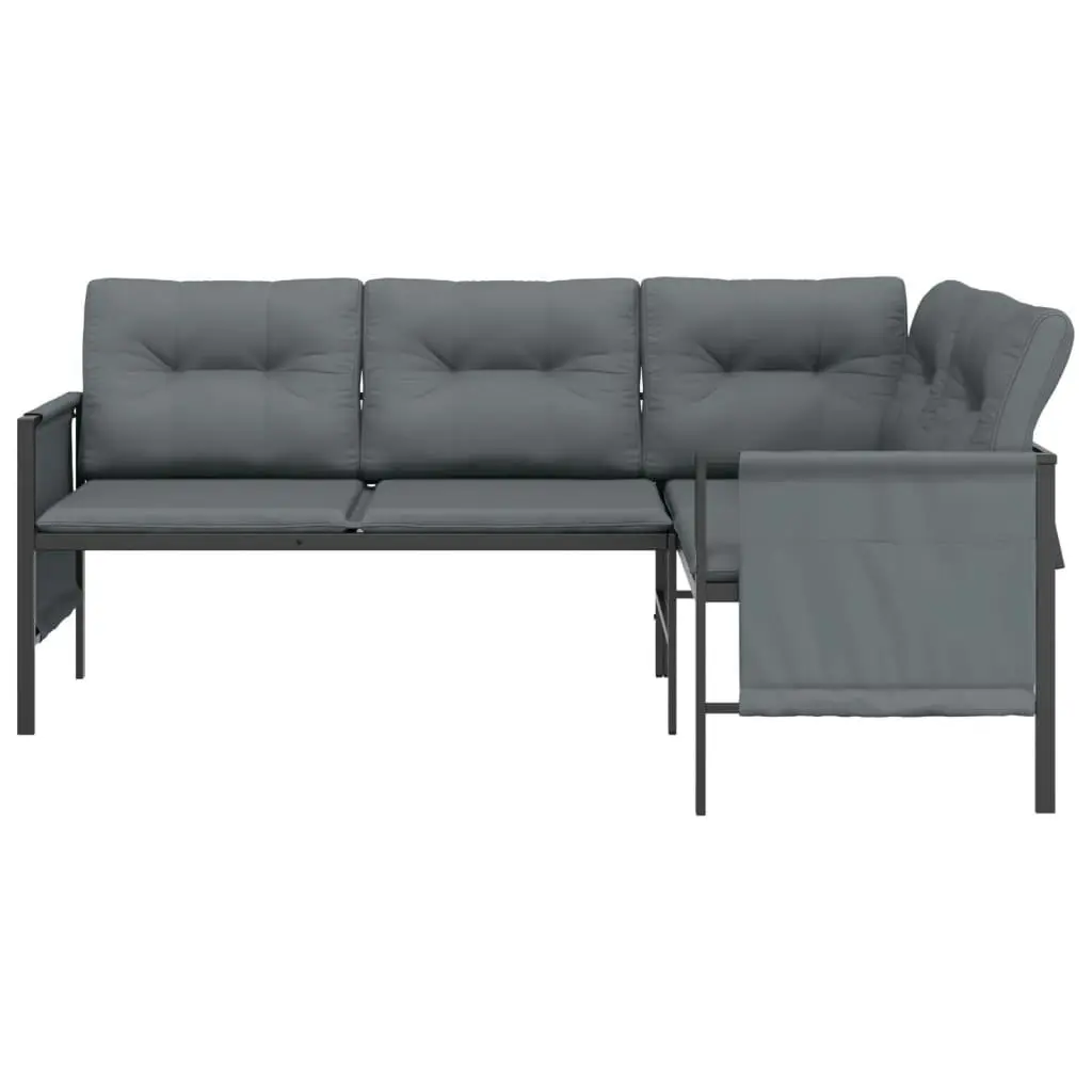 Garden Corner Sofa Anthracite Steel and Textilene 362811