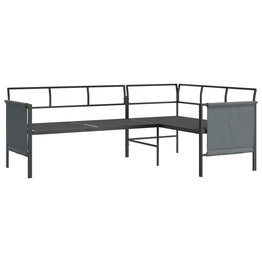 Garden Corner Sofa Anthracite Steel and Textilene 362811