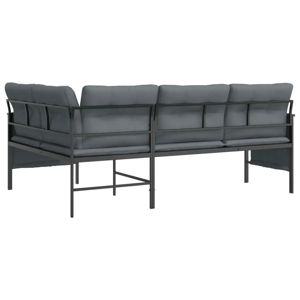 Garden Corner Sofa Anthracite Steel and Textilene 362811