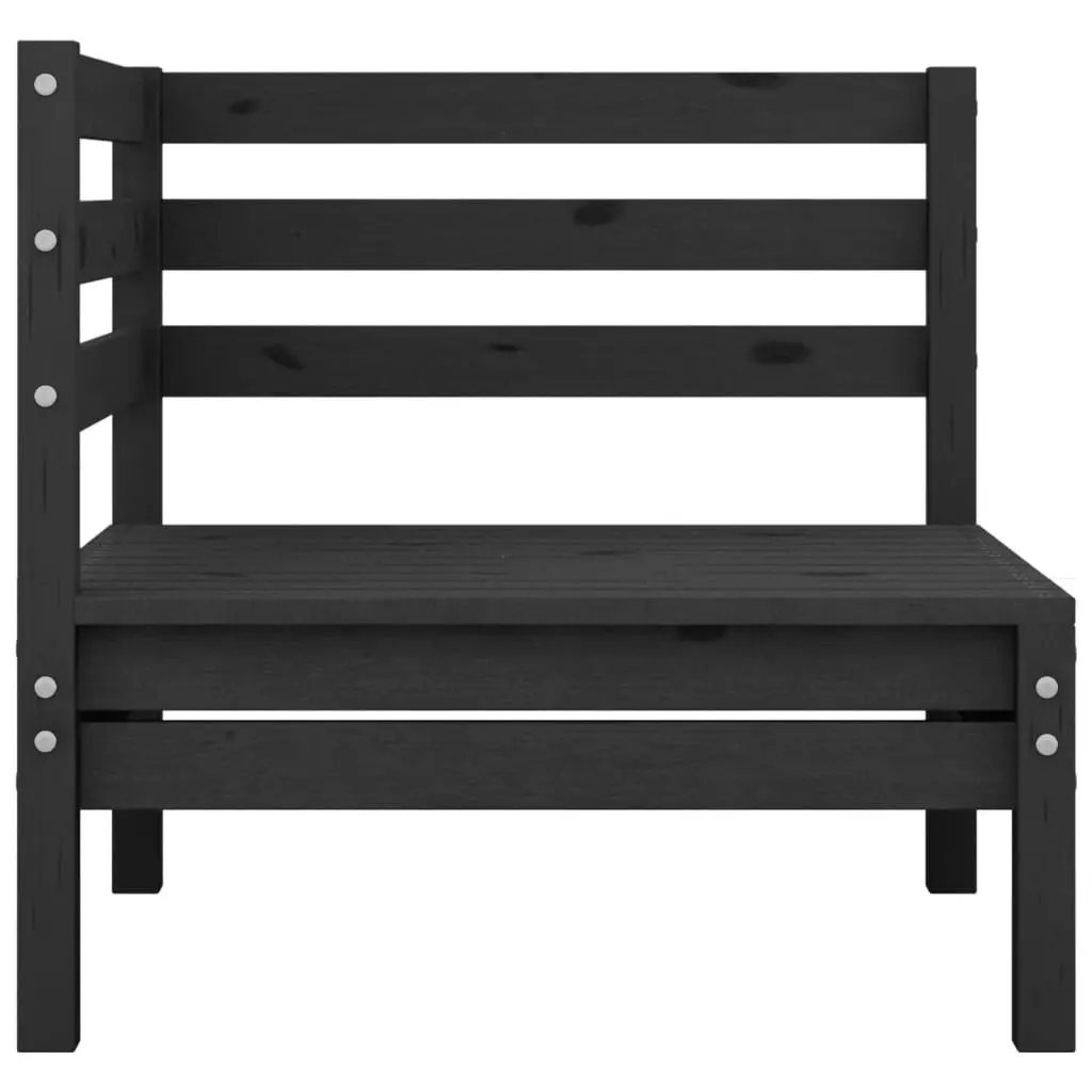 Garden Corner Sofas 2 pcs Black Solid Pinewood 806586