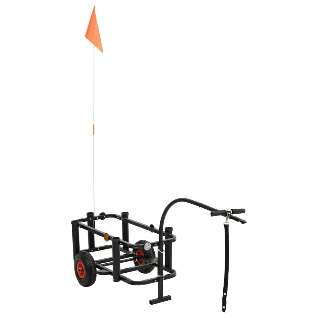 Fishing Trolley Black Steel 153603