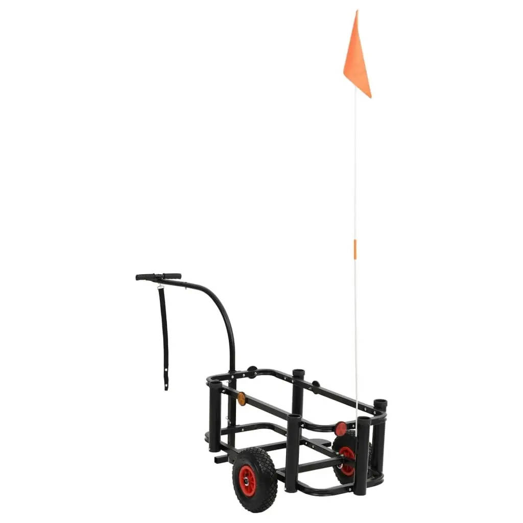 Fishing Trolley Black Steel 153603