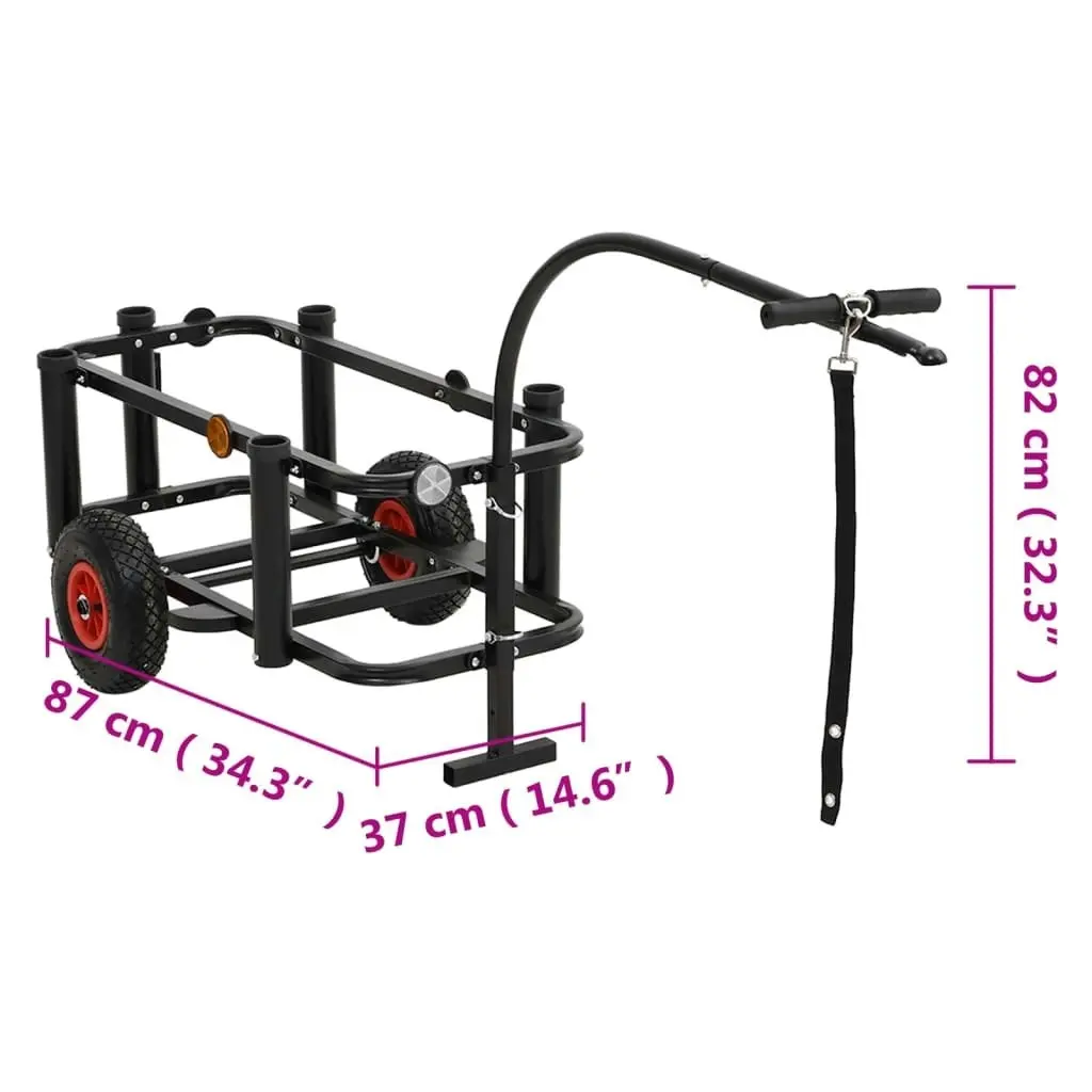 Fishing Trolley Black Steel 153603