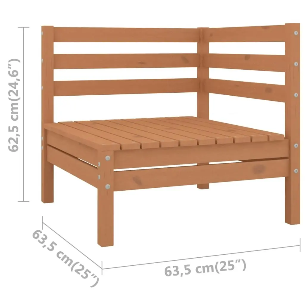 Garden Corner Sofas 2 pcs Honey Brown Solid Pinewood 806585