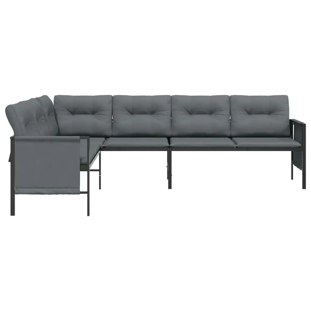 Garden Corner Sofa Anthracite Steel and Textilene 362812