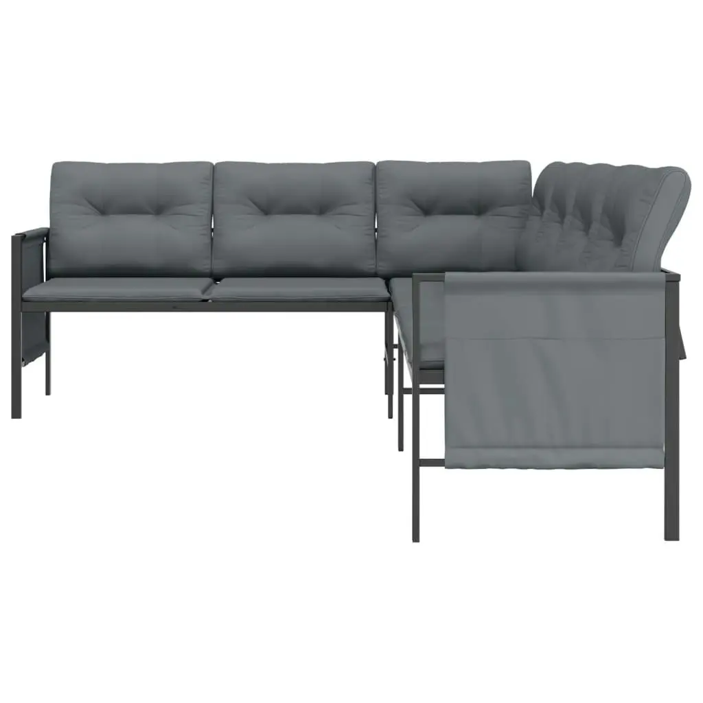 Garden Corner Sofa Anthracite Steel and Textilene 362812