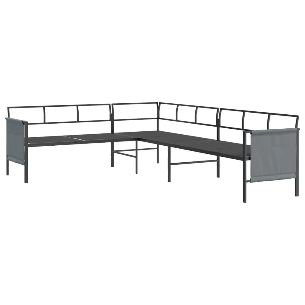 Garden Corner Sofa Anthracite Steel and Textilene 362812