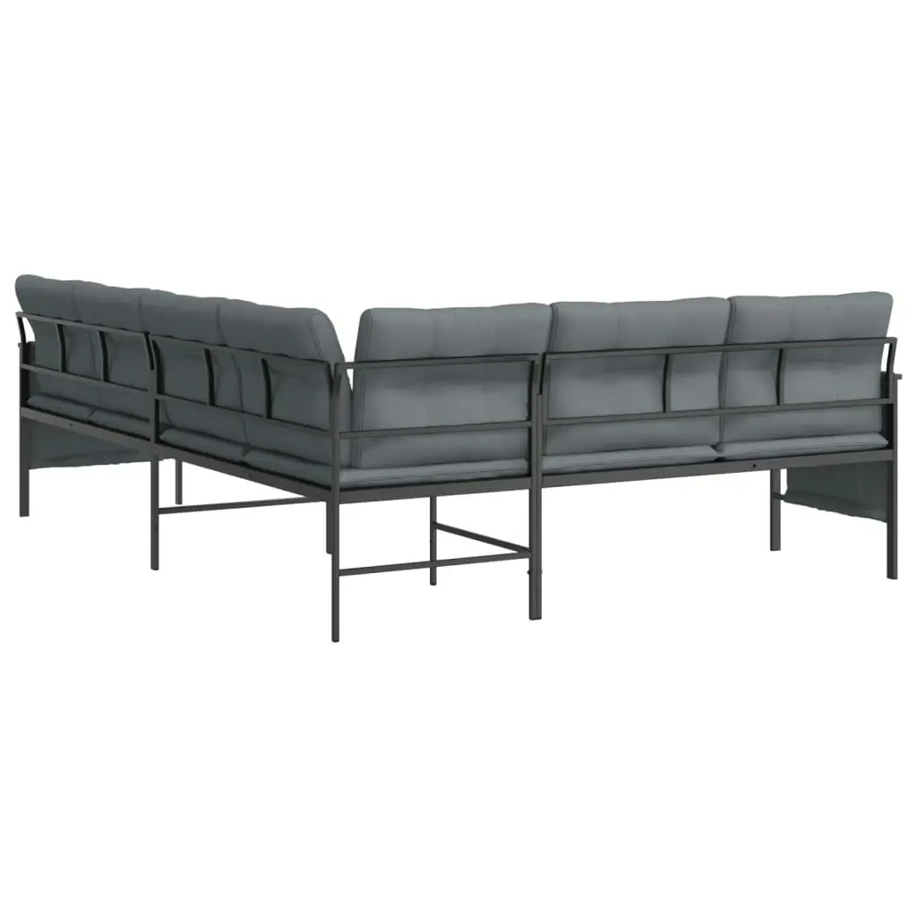 Garden Corner Sofa Anthracite Steel and Textilene 362812