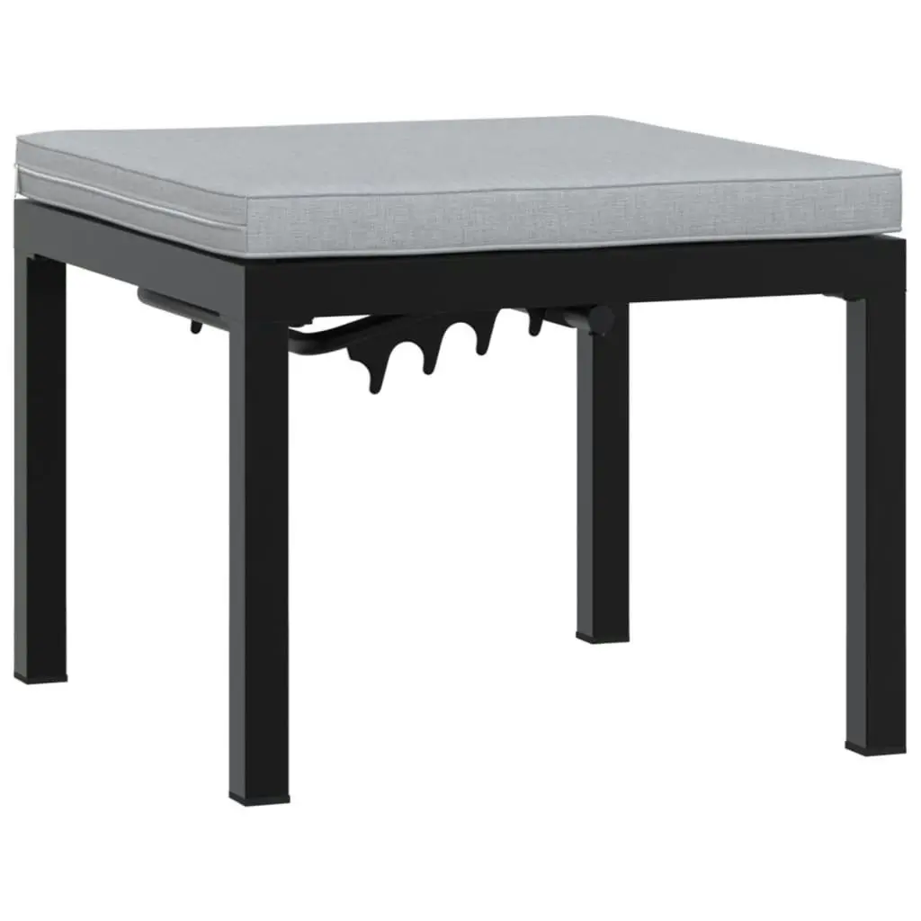 Garden Bench Set with Cushions 3 pcs Black Powder-coated Steel 3283654