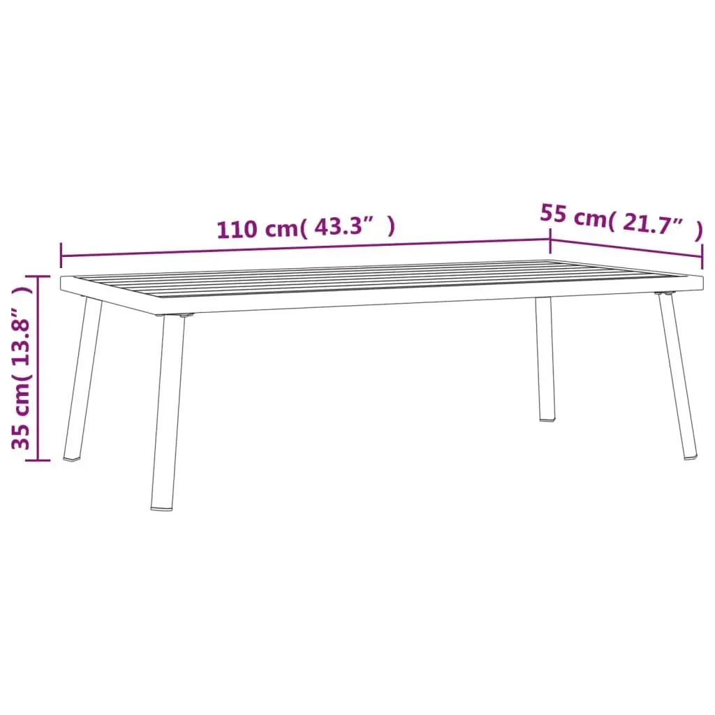 Garden Coffee Table Anthracite 110x55x35cm Steel 362813