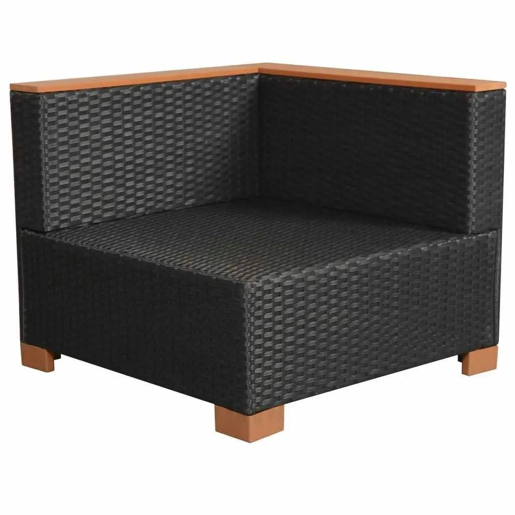 Garden Sofa Poly Rattan Black 42754