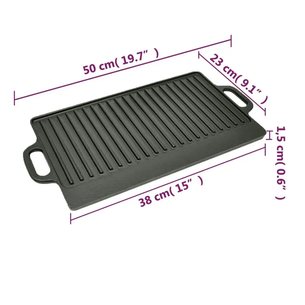 Grill Platter Cast Iron Reversible 50x23 cm 50126