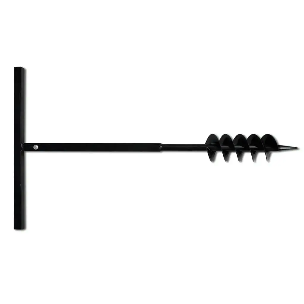 Ground Drill with Handle Auger Bit 100 mm Double Spirals Steel Black 141024