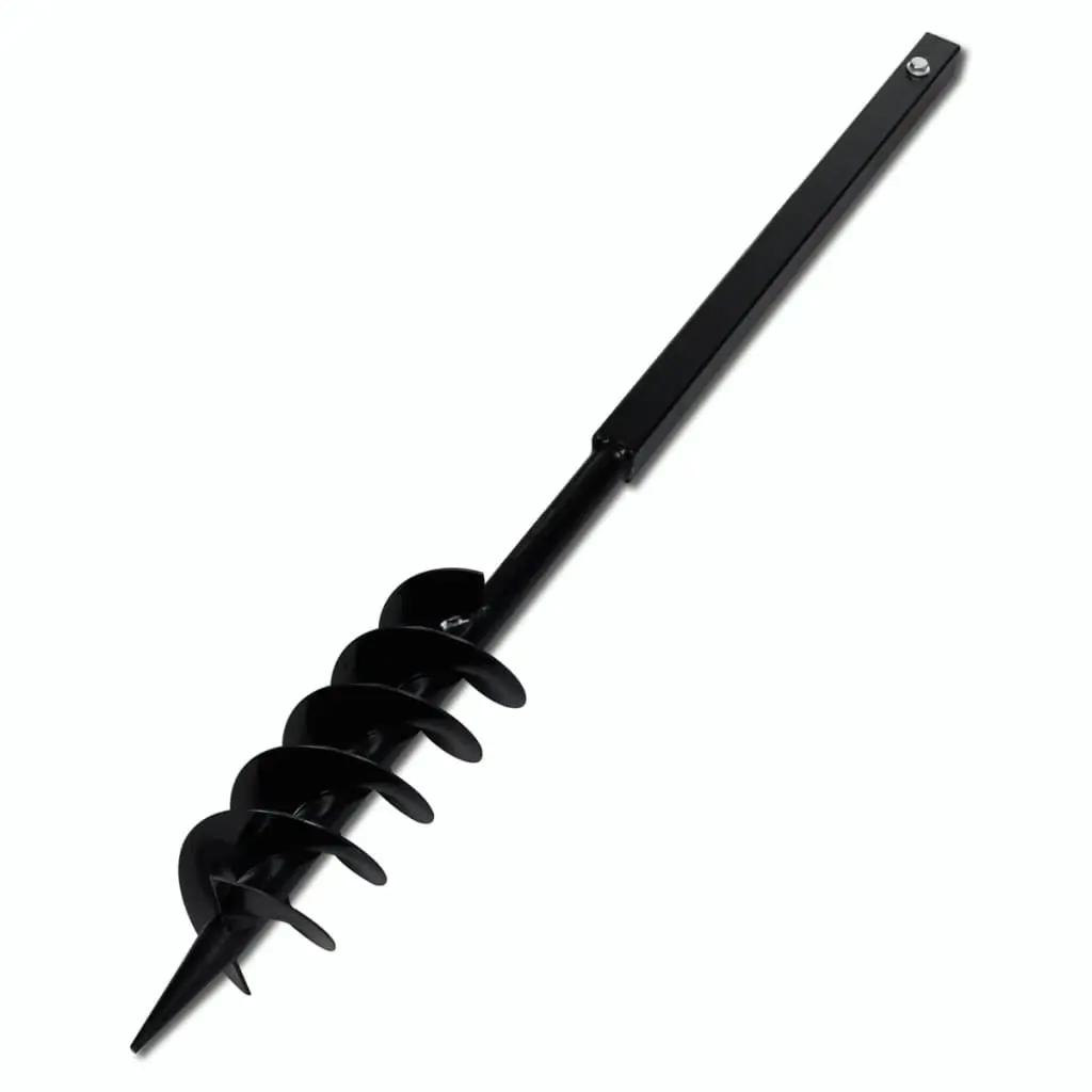 Ground Drill with Handle Auger Bit 100 mm Double Spirals Steel Black 141024