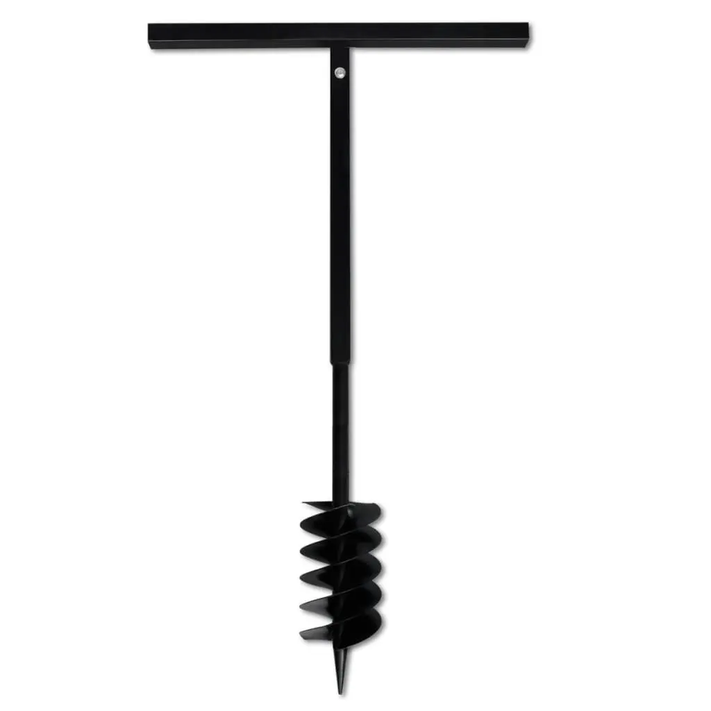 Ground Drill with Handle Auger Bit 120 mm Double Spirals Steel Black 141025