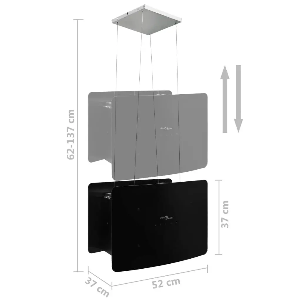 Hanging Island Range Hood Touch Sensor LCD Tempered Glass 51023