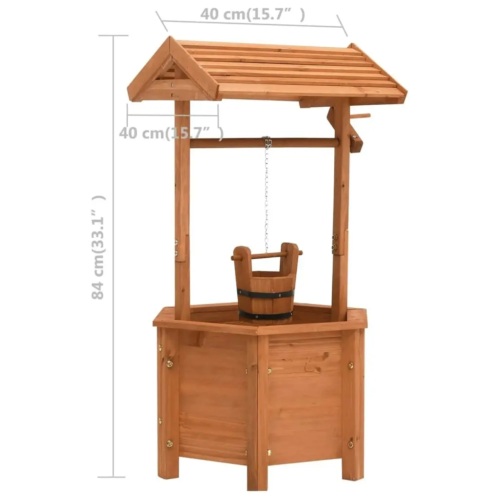 Garden Wishing Well Planter 40x40x84 cm Firwood 47238