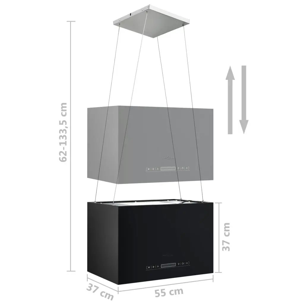 Hanging Island Range Hood Touch Sensor LCD 55 cm Powder-coated Steel 51022