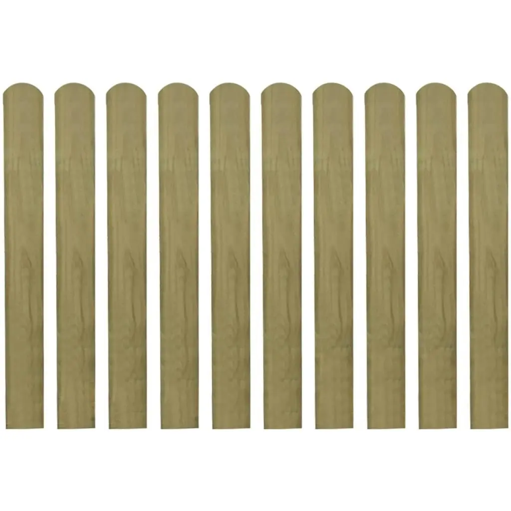 Impregnated Fence Slats 10 pcs Wood 80 cm 312392