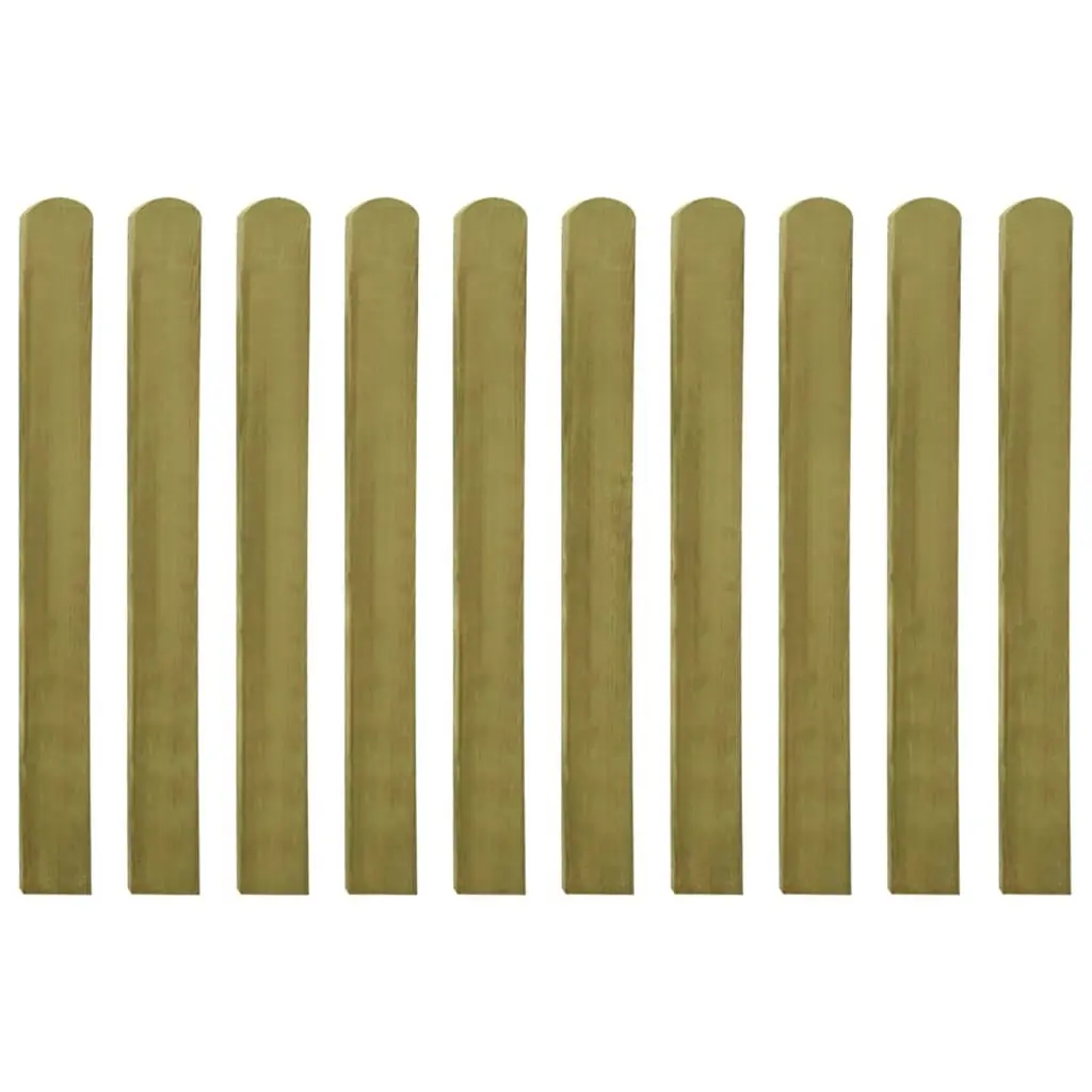 Impregnated Fence Slats 10 pcs Wood 100 cm 312393