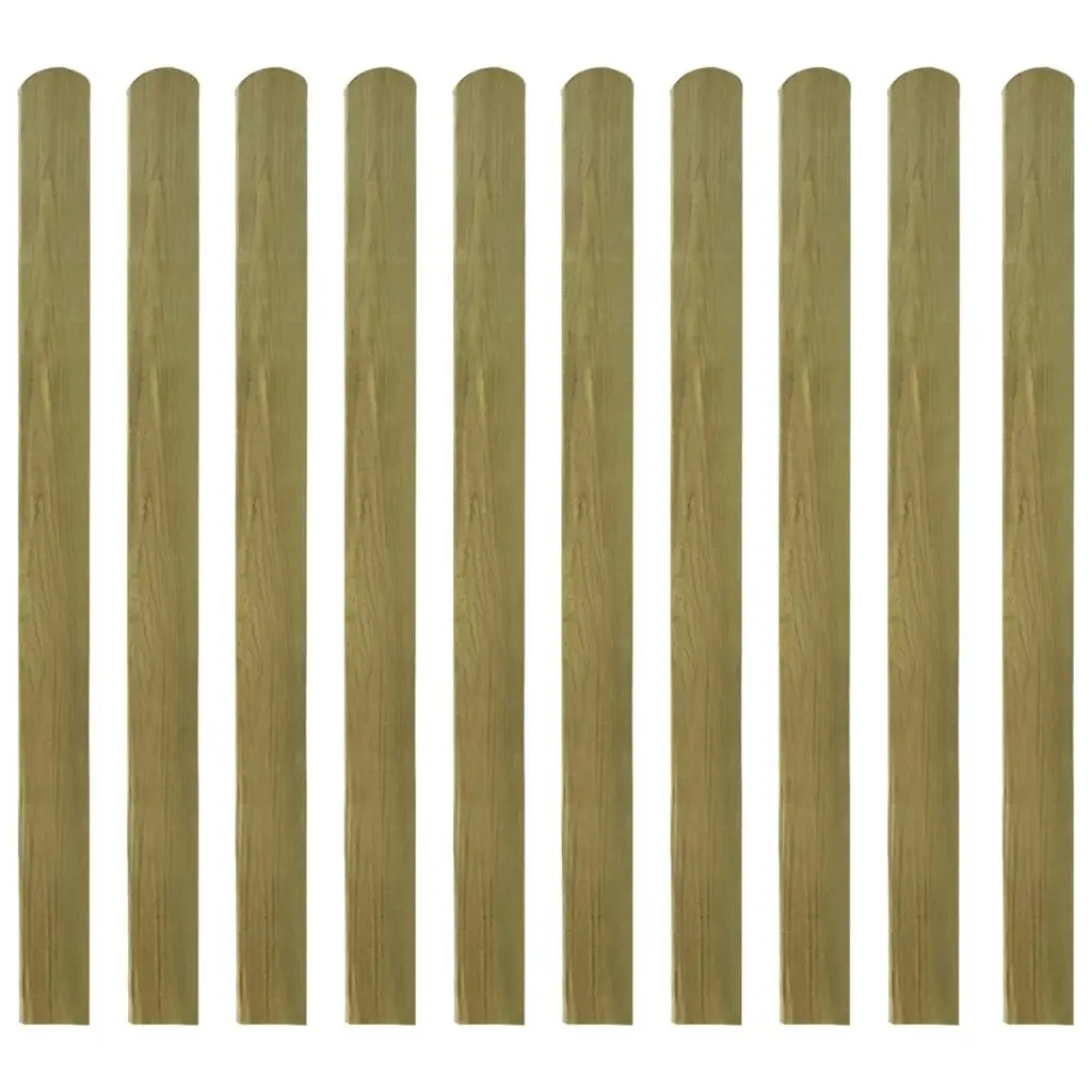 Impregnated Fence Slats 10 pcs Wood 120 cm 312394