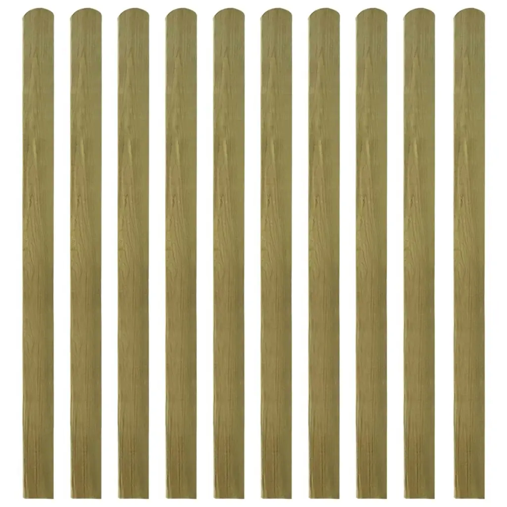 Impregnated Fence Slats 10 pcs Wood 140 cm 312395