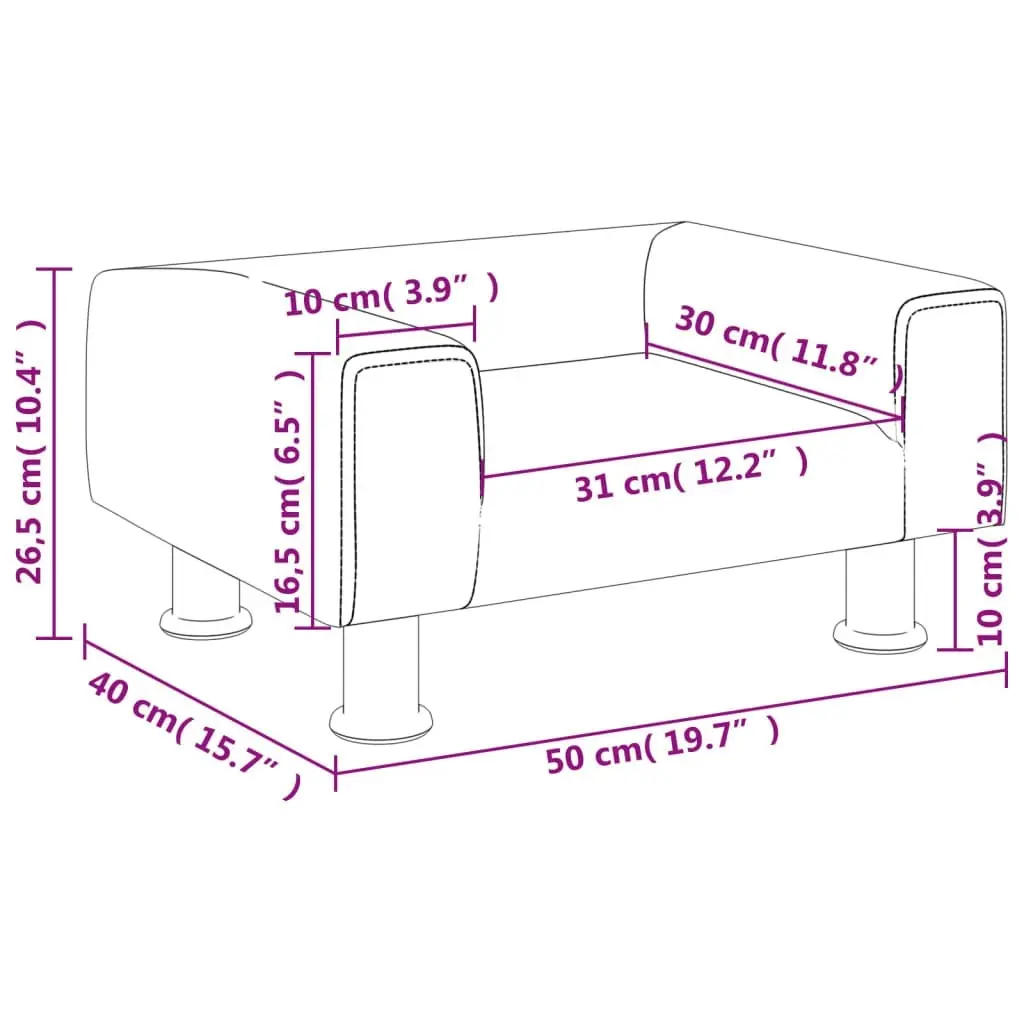 Kids Sofa Light Grey 50x40x26.5 cm Velvet 3196337