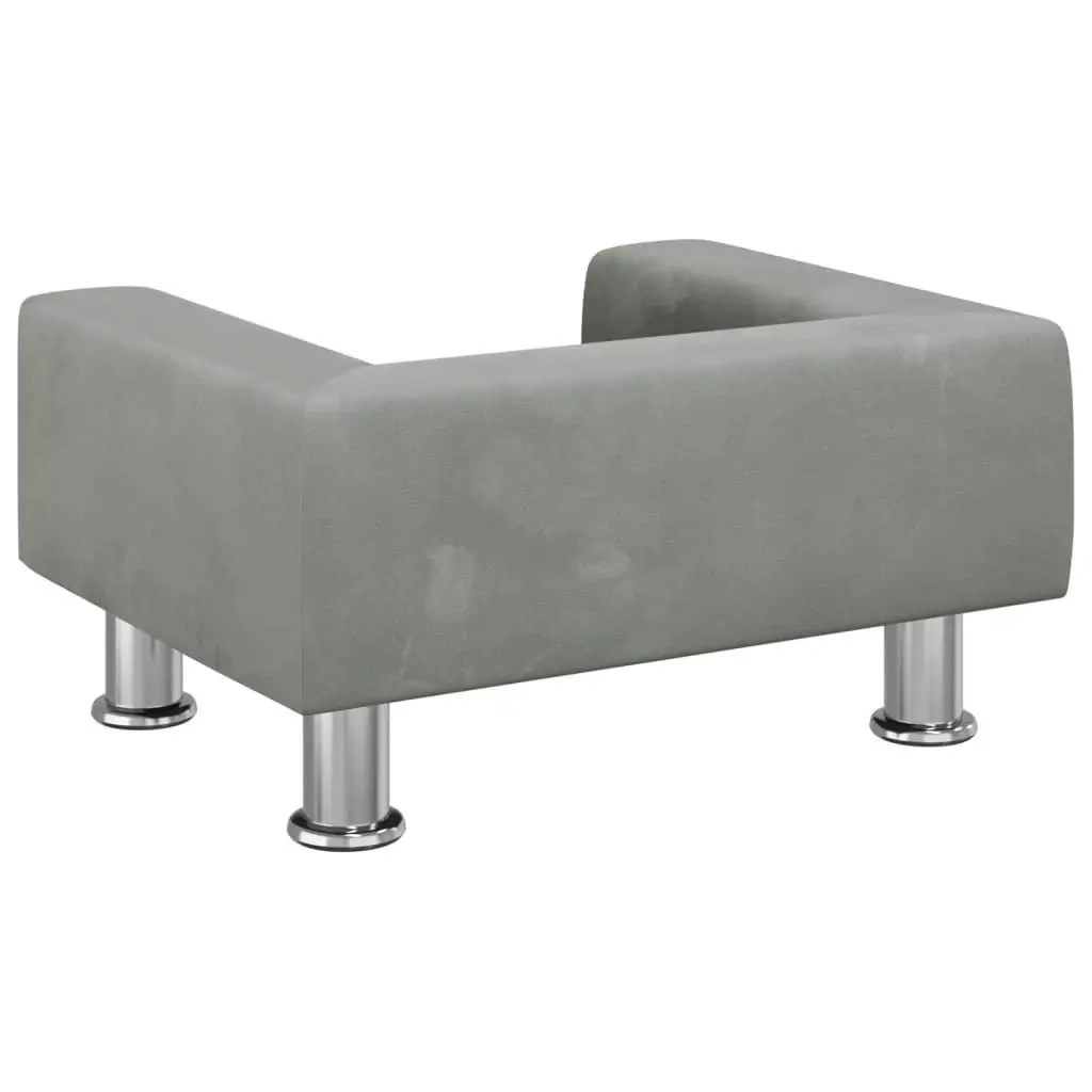 Kids Sofa Light Grey 50x40x26.5 cm Velvet 3196337