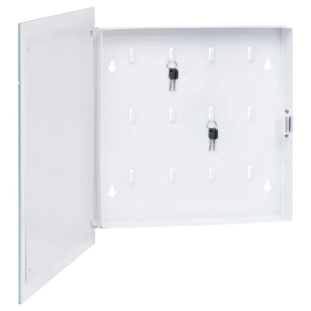 Key Box with Magnetic Board White 35x35x5.5 cm 322776