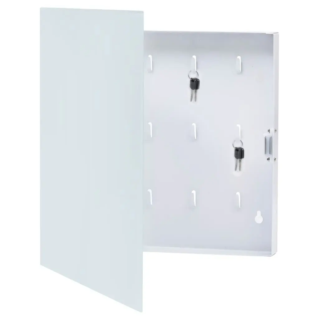 Key Box with Magnetic Board White 35x35x5.5 cm 322776