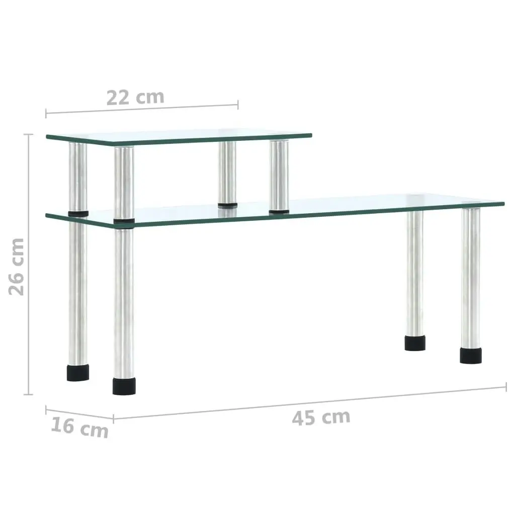 Kitchen Shelf Transparent 45x16x26 cm Tempered Glass 249523