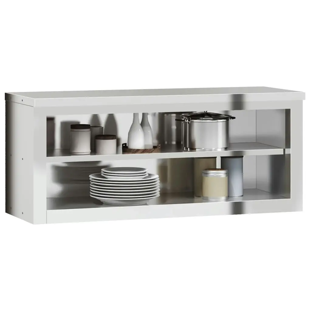 Kitchen Wall Cabinet with Shelf Stainless Steel 376445